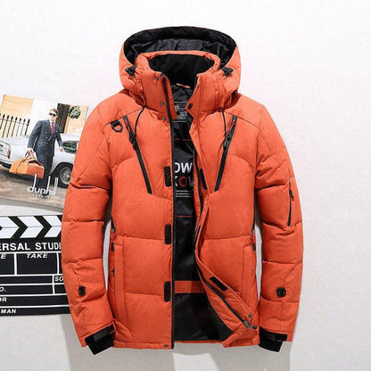 Down Jacket with Removable Hood and Full Zip, Insulated Polyester Shell