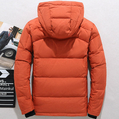 Down Jacket with Removable Hood and Full Zip, Insulated Polyester Shell