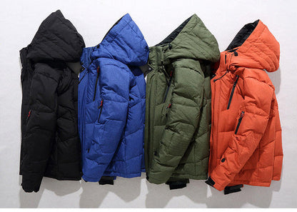 Down Jacket with Removable Hood and Full Zip, Insulated Polyester Shell