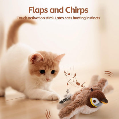 Motion-Activated Cat Toy with Lifelike Feather Tail and USB Rechargeable Battery