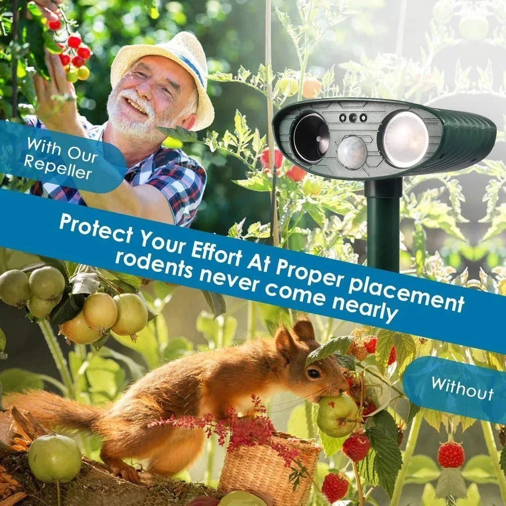 Ultrasonic Deer Deterrent with Solar Power and Motion Activation, 4-Pack for 2,400 Sq Ft Zolana