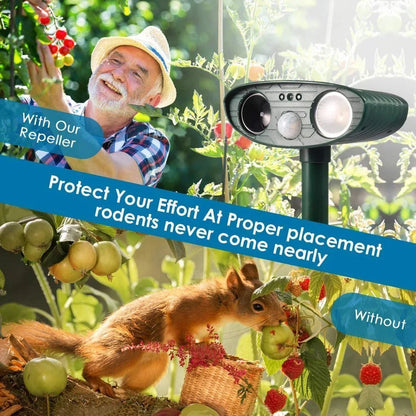 Ultrasonic Deer Repeller with Solar Panel and Motion Sensor, 4-Pack, Weatherproof