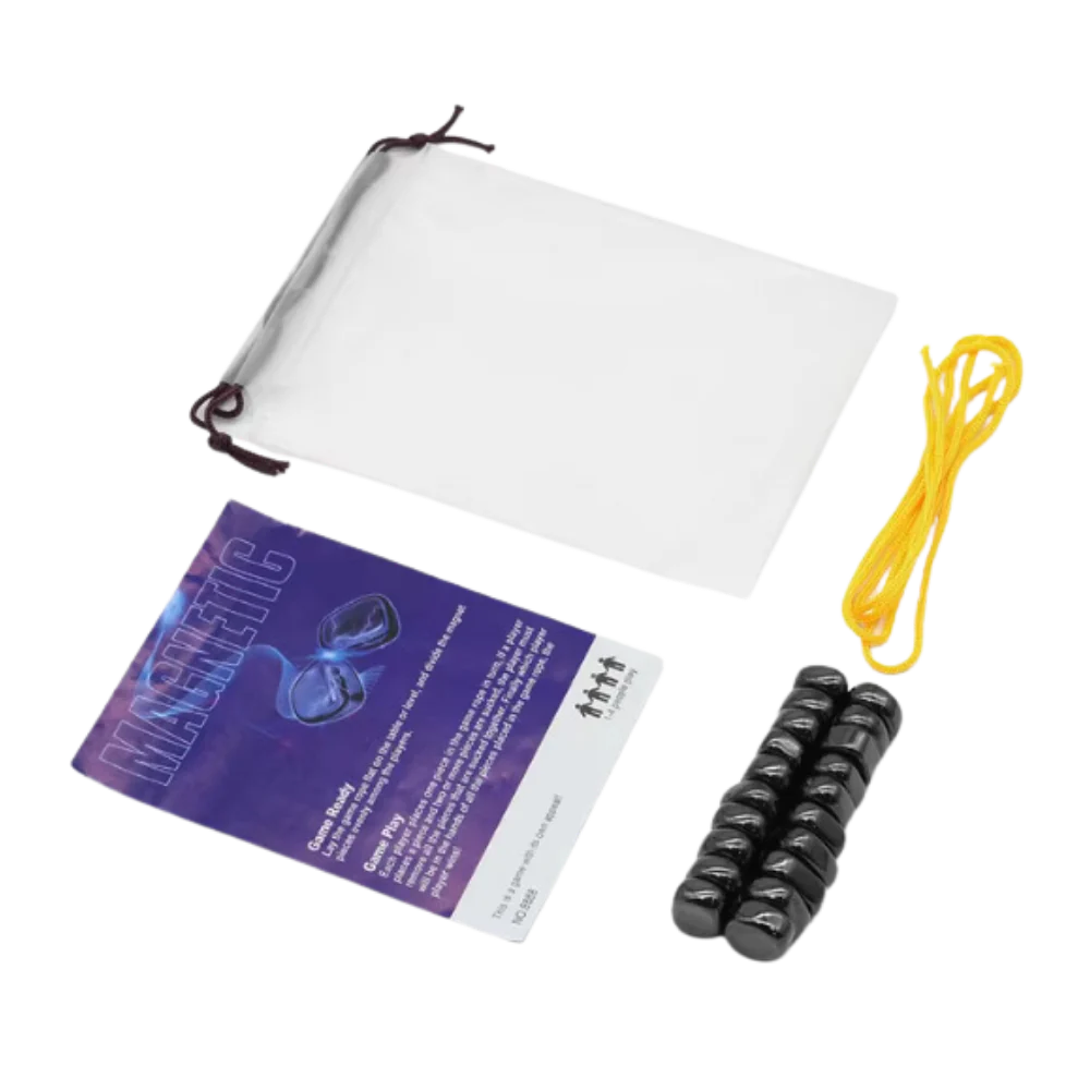 Magnetic Strategy Game with Rope Boundary and 20 Magnetic Pieces, Portable Storage Bag