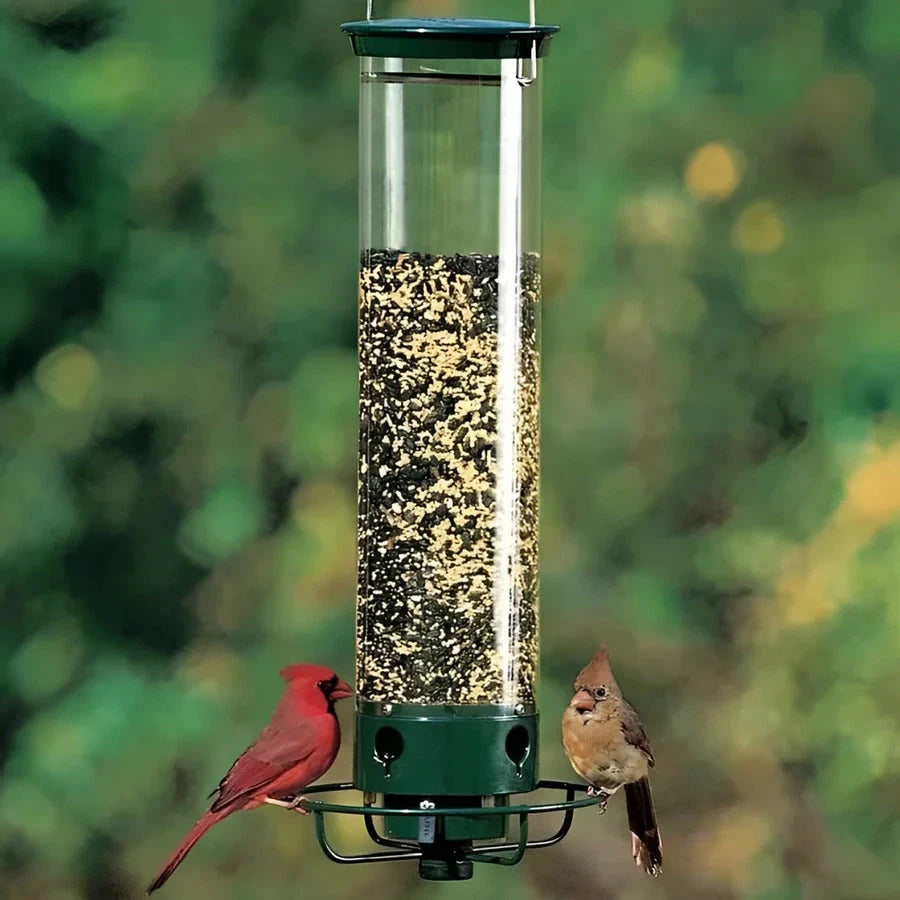 Squirrel-Resistant Bird Feeder with Weight-Activated Perch and Four Ports Zolana