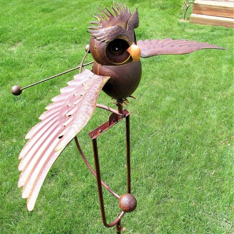 Garden Wind Sculpture with Lifelike Moving Wings and Six-Point Ground Mount Zolana