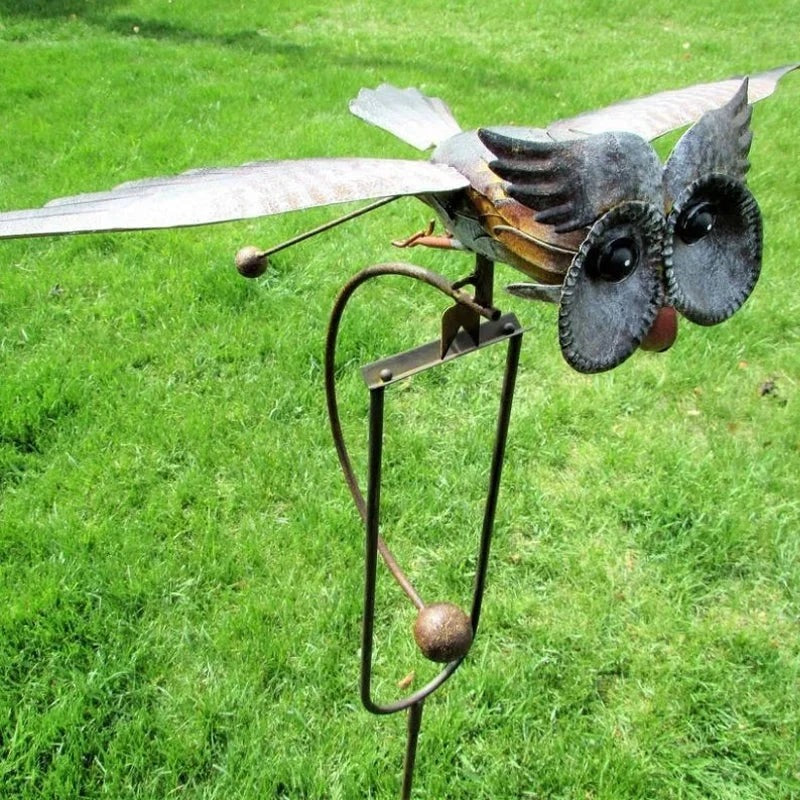 Garden Wind Sculpture with Lifelike Moving Wings and Six-Point Ground Mount Zolana