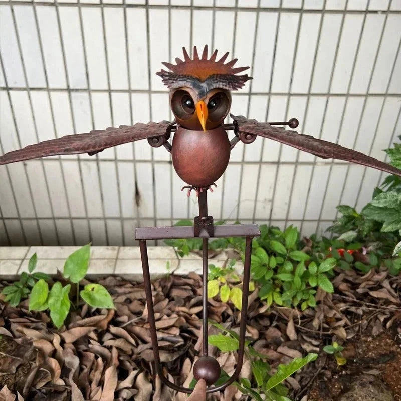 Garden Wind Sculpture with Lifelike Moving Wings and Six-Point Ground Mount Zolana