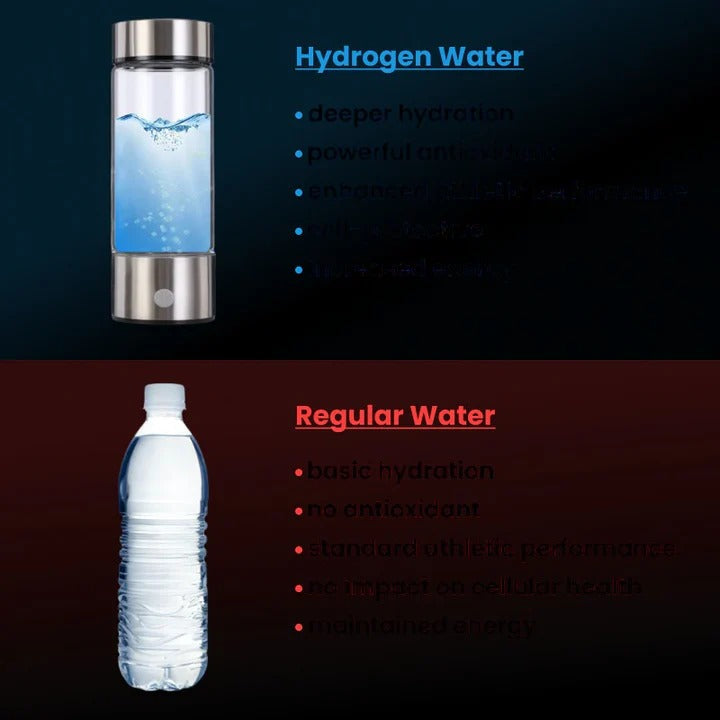 Hydrogen Water Generator Bottle with USB Recharge and One-Button Operation, 300ml Zolana