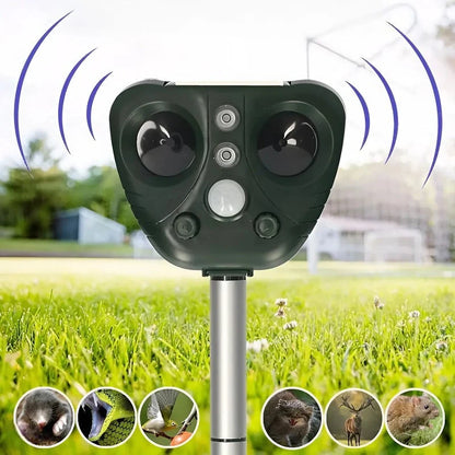 Ultrasonic Bird Deterrent with Solar Charging and USB Backup, 30-Foot Range Zolana