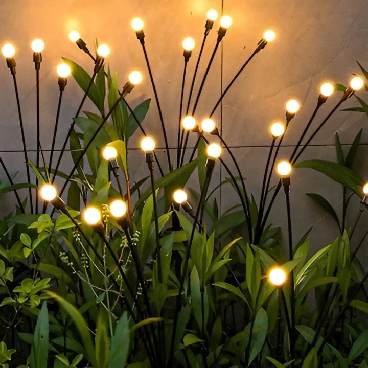 Solar Garden Lights with Flickering Firefly Glow and Flexible Stakes, Warm White Zolana