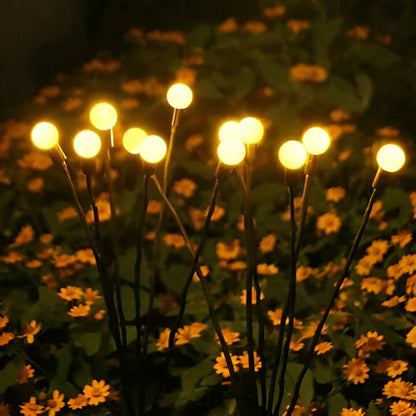 Solar Garden Stake Lights with Flickering Warm White LEDs and Swaying Stems, 27.5in