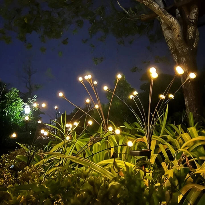 Solar Garden Lights with Flickering Firefly Glow and Flexible Stakes, Warm White Zolana