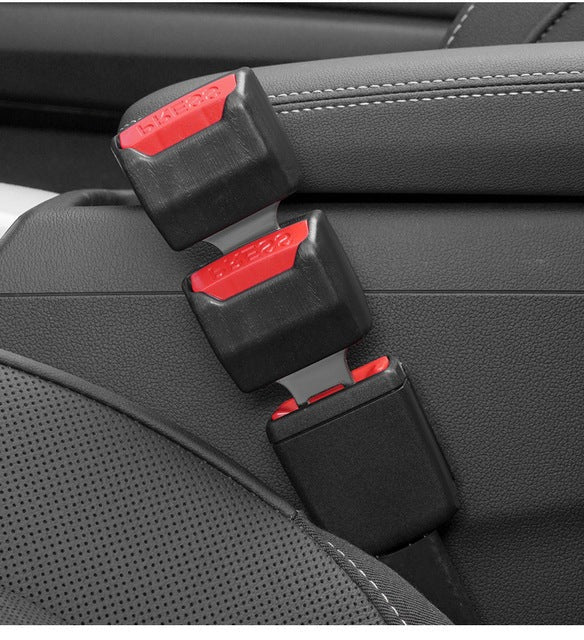 Seat Belt Extender with Plated Tongue and Durable Polymer, 2-Pack for 3-Point Buckles Zolana