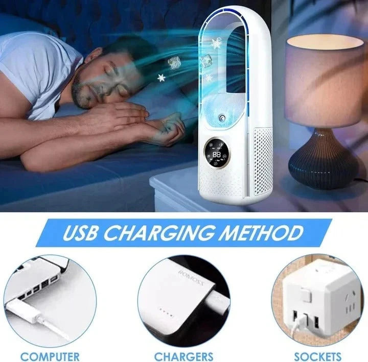 Portable Air Conditioner with Bladeless Design and Quiet Operation, Compact for Small Rooms Zolana