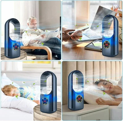 Portable Air Conditioner with Bladeless Quiet Airflow and Compact Desk-Friendly Design