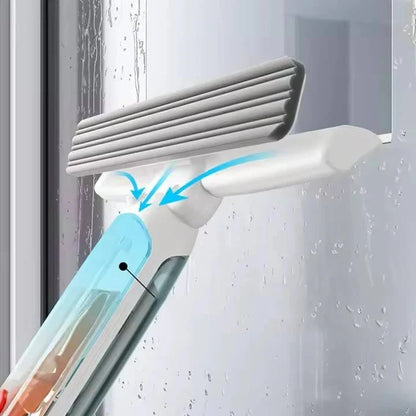 Telescopic Window Cleaner with Refillable Spray Tank and Microfiber Scrubber, 51-Inch Reach Zolana