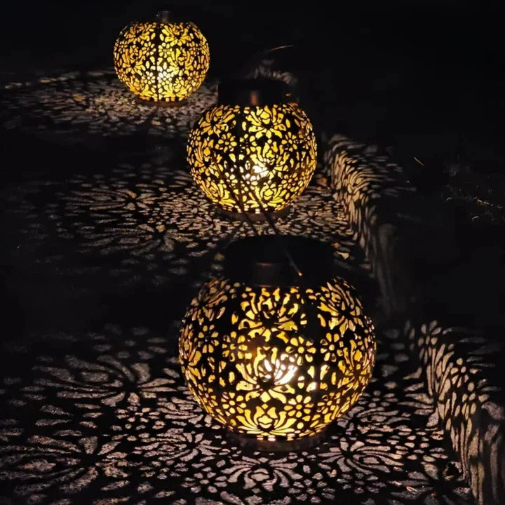 Solar LED Pendant Light with Remote Control and Dimmable Brightness, Weatherproof