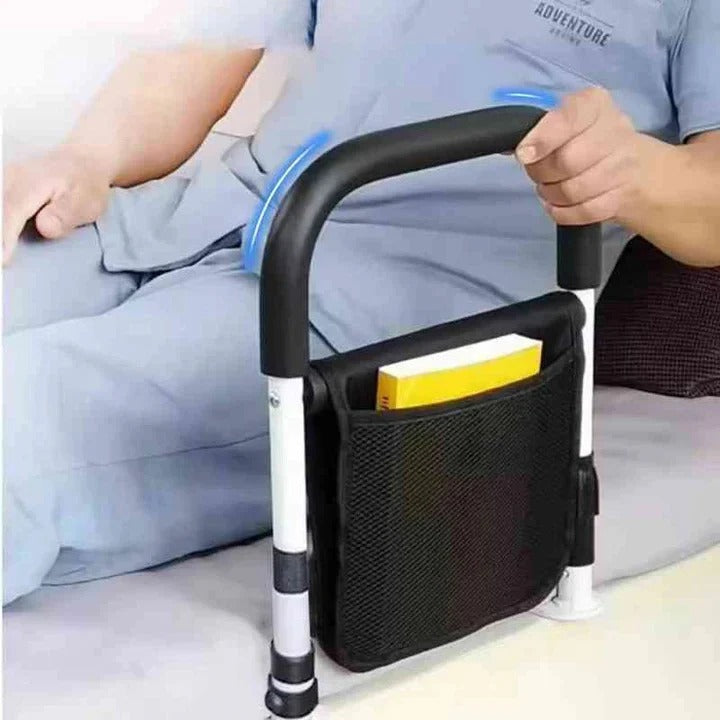 Bedside Safety Rail with Padded Grip and Adjustable Anchor Straps