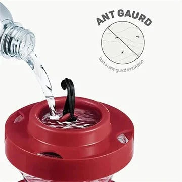 Hummingbird Feeder with Ant Moat and Perches, 16oz Clear Reservoir Zolana