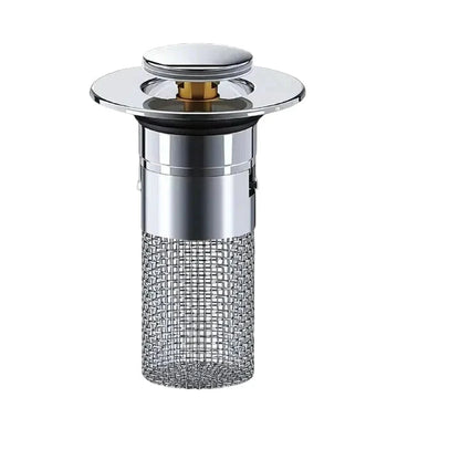 Pop Up Sink Stopper with Dual-Layer Airtight Seal and Built-In Strainer, One-Touch Operation Zolana