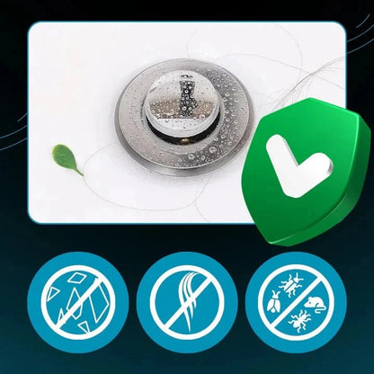 Pop Up Sink Stopper with Dual-Layer Airtight Seal and Built-In Strainer, One-Touch Operation Zolana