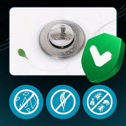 Pop-Up Sink Stopper with Dual Silicone Seal and Removable Strainer, Corrosion Resistant