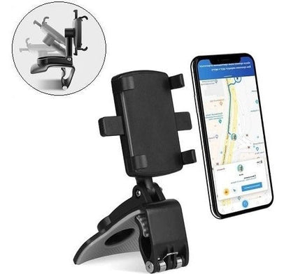 Car Phone Holder with 360° Rotation and Multi-Position Mounting, One-Hand Quick Release
