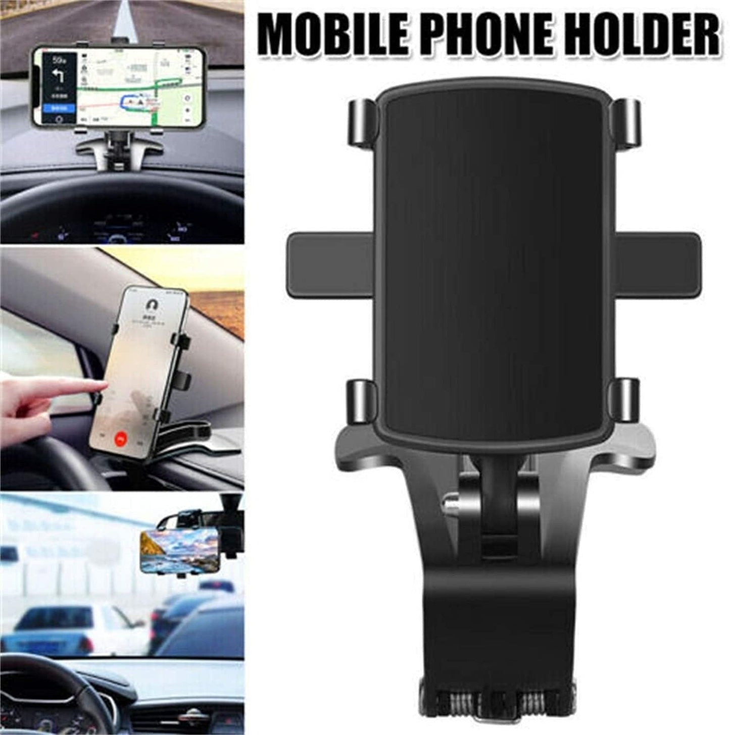 Car Phone Mount with 360 Degree Rotation and Multi-Position Mounting, One-Hand Release Zolana