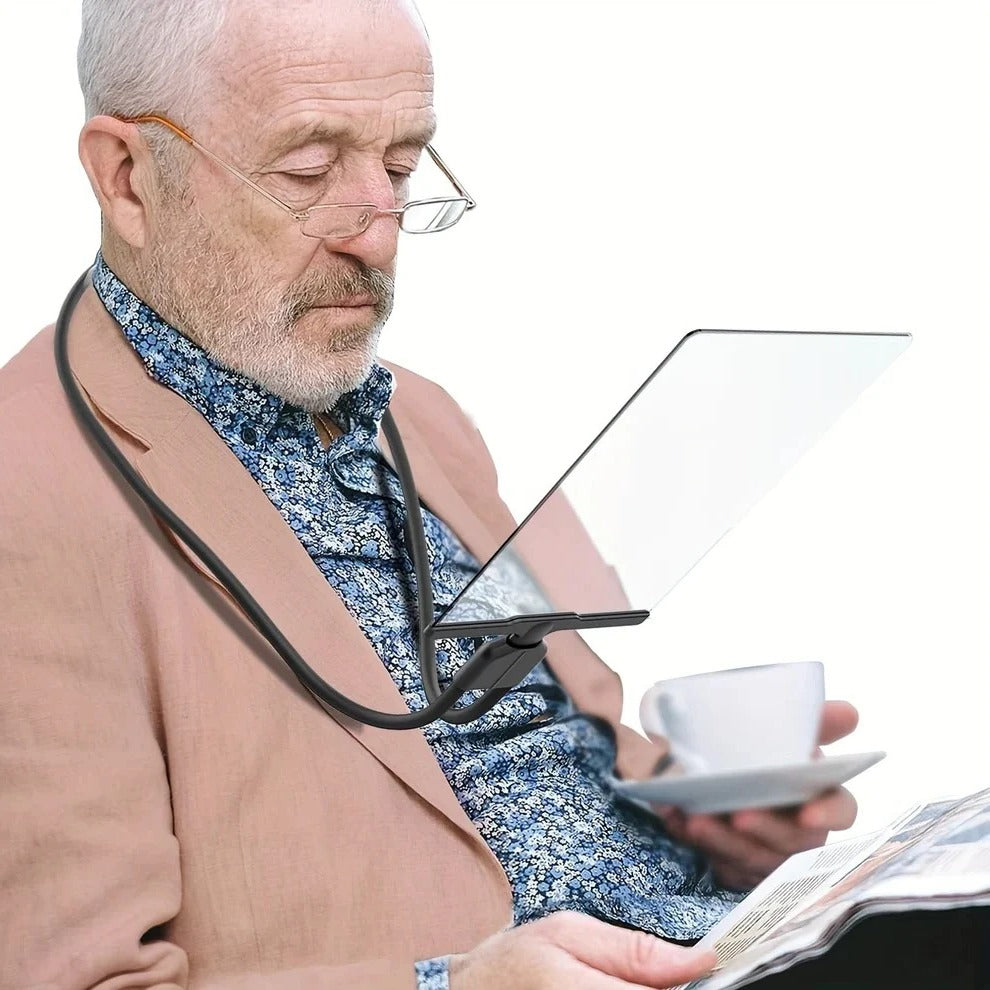 Desktop Magnifier with Flexible Gooseneck and Weighted Non-Slip Base, 100mm Lens