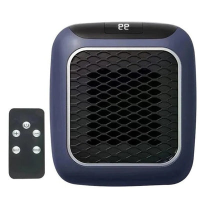 Plug-In Ceramic Heater with Digital Thermostat and 12-Hour Timer, Quiet 800W