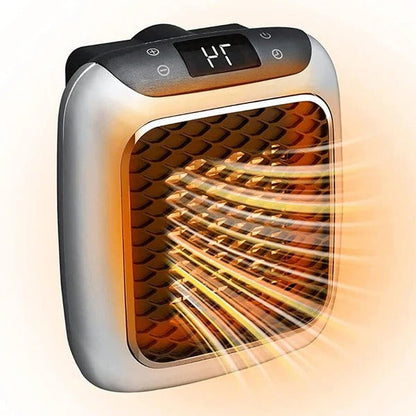 Plug-In Ceramic Heater with Digital Thermostat and 12-Hour Timer, Quiet 800W
