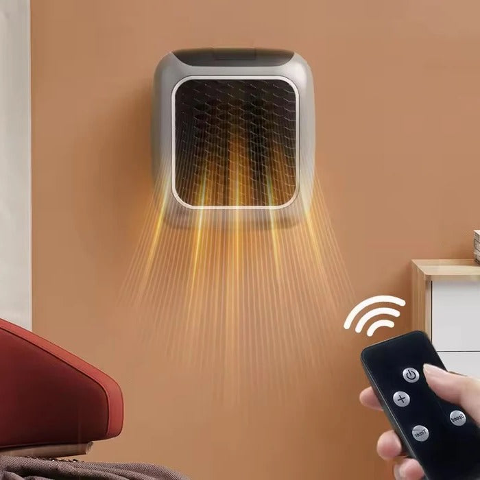 Plug-In Ceramic Heater with Digital Thermostat and 12-Hour Timer, Quiet 800W