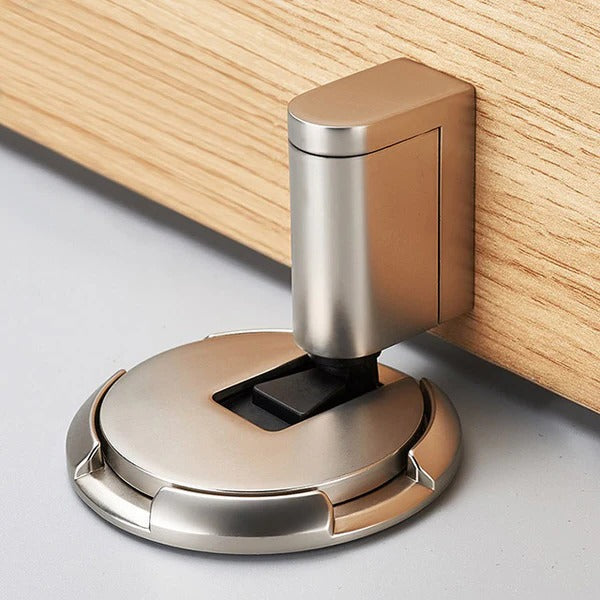 Adjustable Door Stop with Locking Grip and Adhesive or Screw Mount, Fits Up to 0.98 in