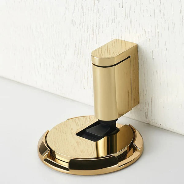 Adjustable Door Stop with Locking Grip and Adhesive or Screw Mount, Fits Up to 0.98 in