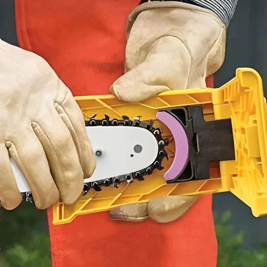 Chainsaw Chain Sharpener with Quick Touch-Up and Dual Pins for 14-20in Two-Hole Bars Zolana