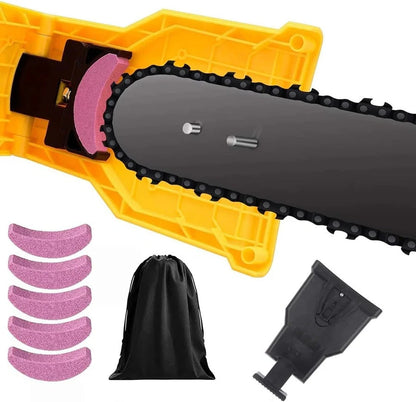 Chainsaw Chain Sharpener with Quick Touch-Up and Dual Pins for 14-20in Two-Hole Bars Zolana