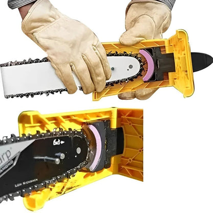 Chainsaw Sharpener with Integrated Stone and Adjustable Pin for 14-20in Bars