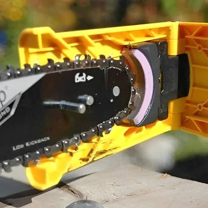 Chainsaw Sharpener with Integrated Stone and Adjustable Pin for 14-20in Bars