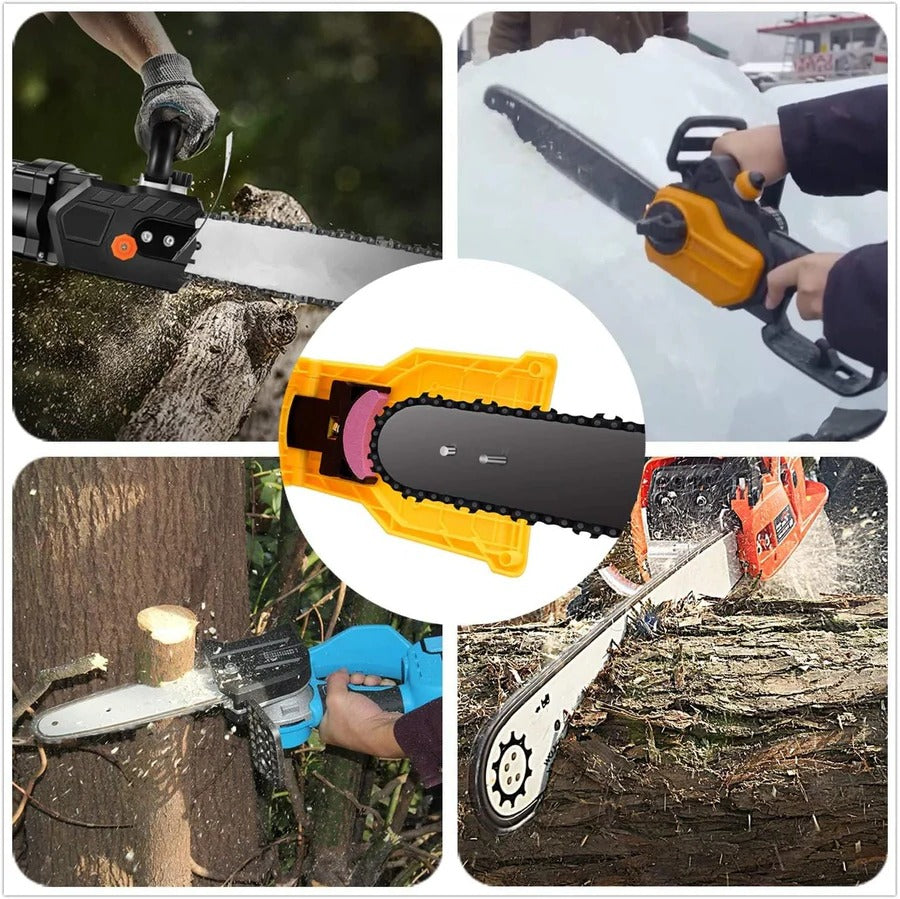 Chainsaw Chain Sharpener with Quick Touch-Up and Dual Pins for 14-20in Two-Hole Bars Zolana