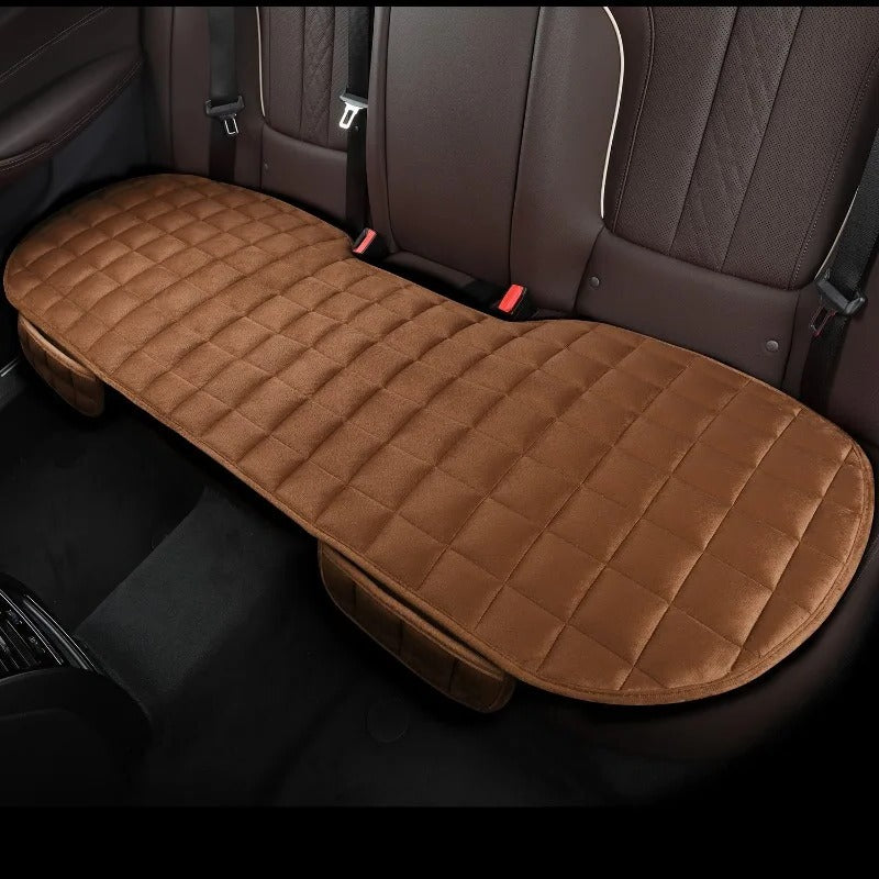 Backseat Cushion with Layered Foam and Adjustable Straps, Velvet Cover for Rear Seats