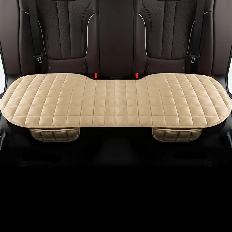 Backseat Cushion with Layered Foam and Adjustable Straps, Velvet Cover for Rear Seats