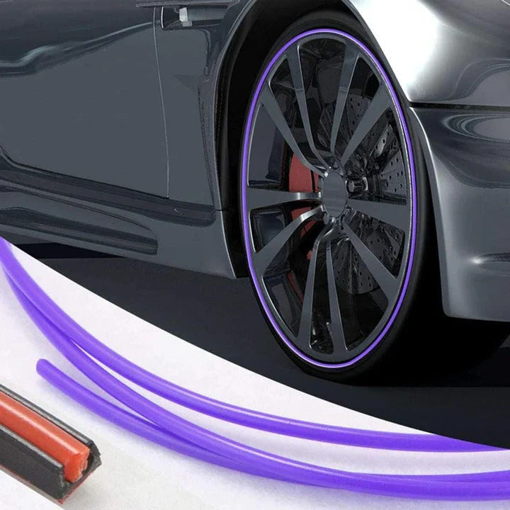 Wheel Rim Edge Protector with Self-Adhesive Backing and Low-Profile Design, 8-Meter Roll