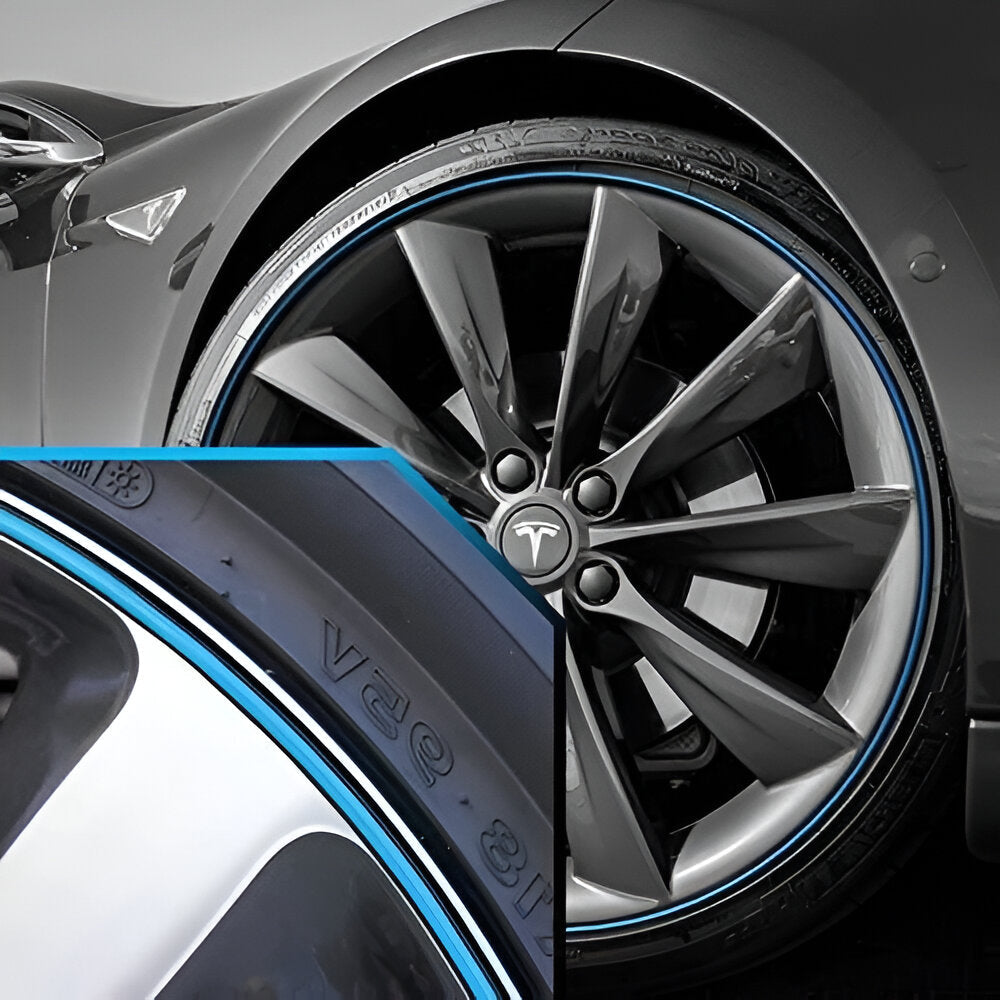 Wheel Rim Edge Protector with Self-Adhesive Backing and Low-Profile Design, 8-Meter Roll