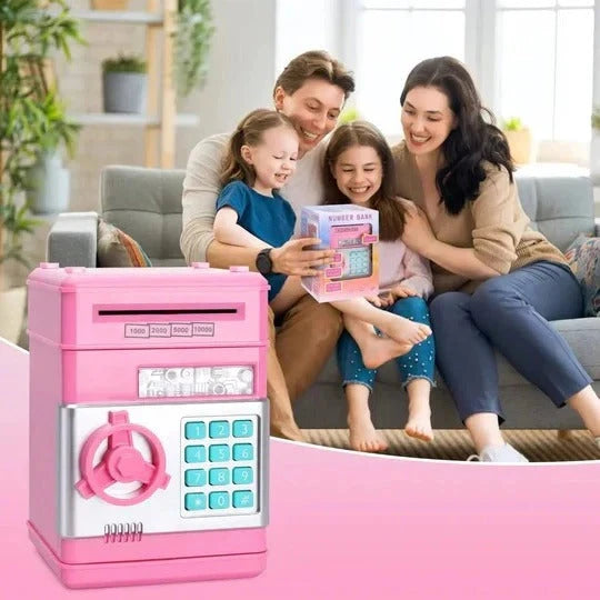Electronic Piggy Bank with Password Lock and Bill Intake, Dual-Language Audio for Kids Zolana