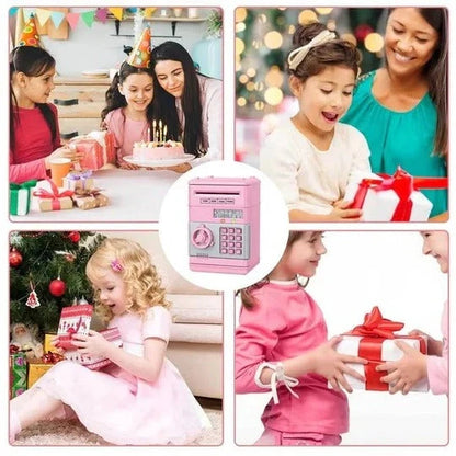 Electronic Piggy Bank with Password Lock and Bill Intake, Dual-Language Audio for Kids Zolana