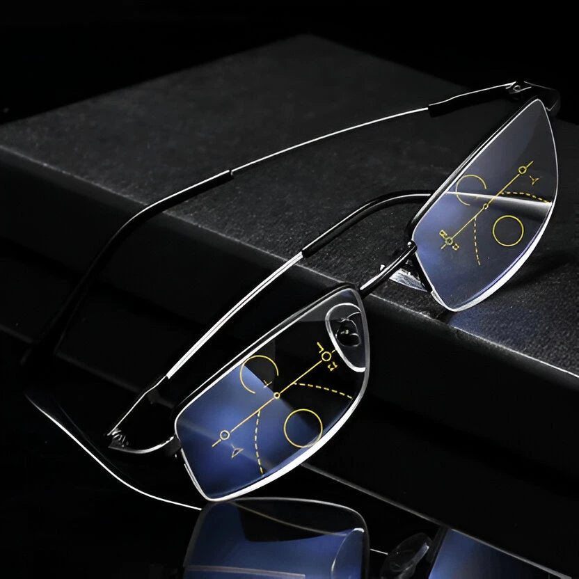 Progressive Photochromic Glasses with Blue-Light Filter and Lightweight Black Frame Zolana
