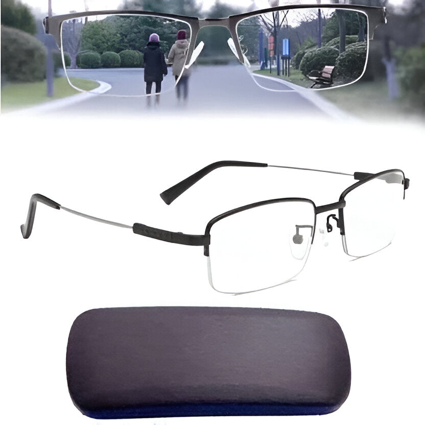 Progressive Glasses with Fast Light-Adaptive Lenses and Blue-Light Filter, UV Protection