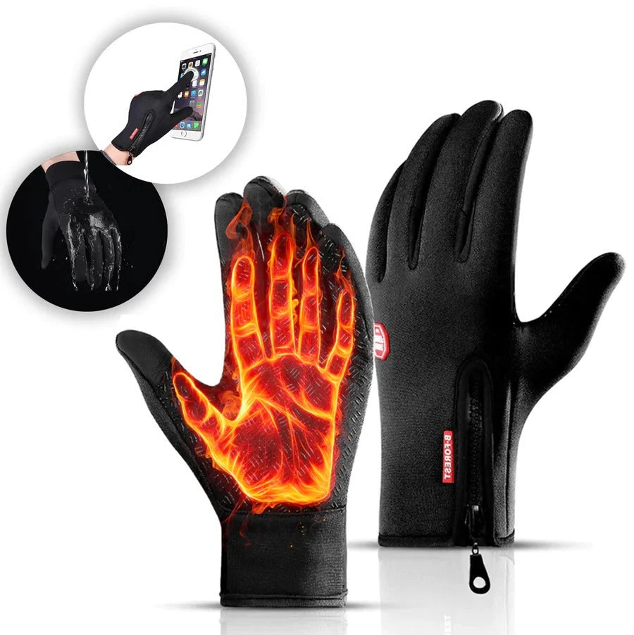 Touchscreen Winter Gloves with Fleece Lining and Anti-Slip Palm, Zippered Elastic Cuff Zolana