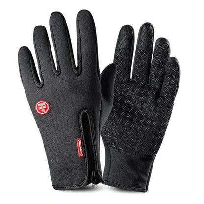 Touchscreen Winter Gloves with Fleece Lining and Anti-Slip Palm, Zippered Cuff