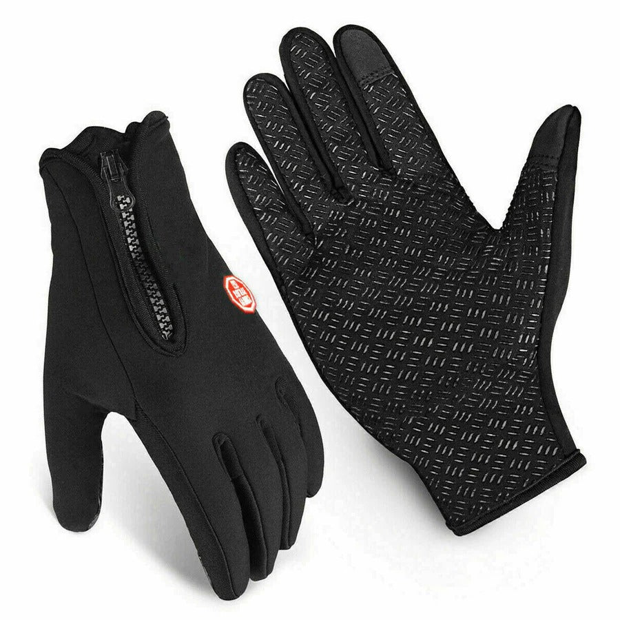Touchscreen Winter Gloves with Fleece Lining and Anti-Slip Palm, Zippered Elastic Cuff Zolana